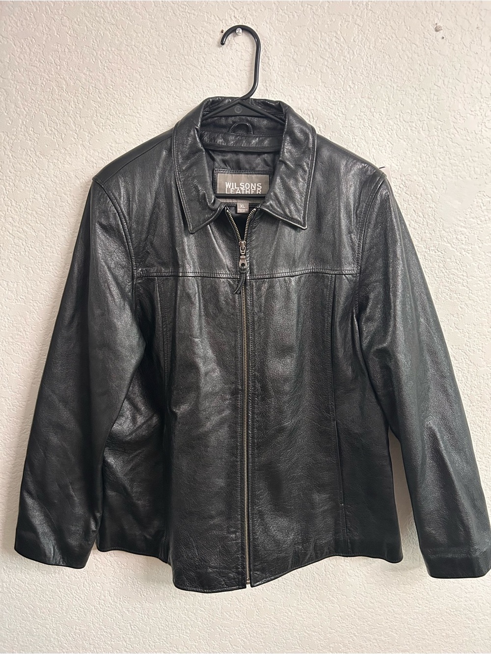 Wilsons Leather Men’s Black Leather Bomber Jacket